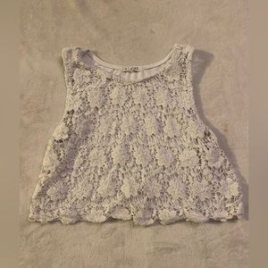 Lacey white tank top
